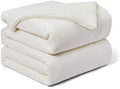 Walensee Sherpa Blanket (Throw Size 50”x60” Off White) Super Soft