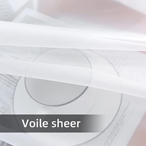 youleyar Solid Sheer Rod Pocket Curtain Voile Draperies 2 Panels White