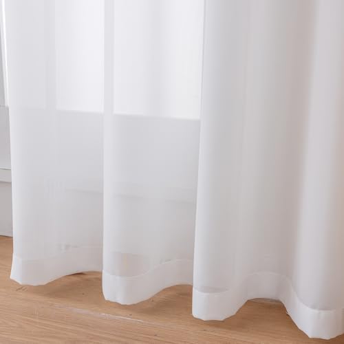96 inch Sheer Curtains for Bedroom/Living Room Light Filtering Off