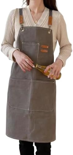 Canvas Apron, Simple Style Cotton One Size Unisex Adjustable Multi