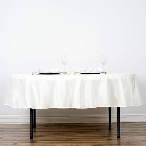 Efavormart 90" Round Ivory Wholesale Linens Polyester Round Tablecloth