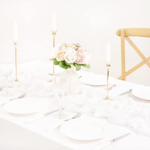 Ivory Cheesecloth Table Runner Boho Farmhouse Fall Table Runner 10ft