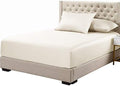 Royal Hotel Split King Cotton Fitted Sheets, 600 Thread Count, Ivory