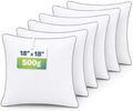 18x18 Throw Pillow Inserts Set of 6, 500g Filled Decorative Pillow