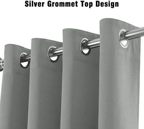 Long Blackout Curtains, Grey, 52"x120", 2 Panel