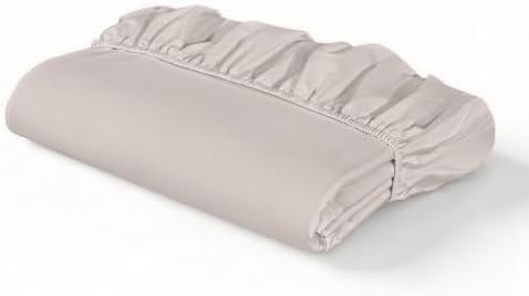 RUVANTI 100% Cotton Fitted Twin Sheets, Percale Weave – Soft Beige