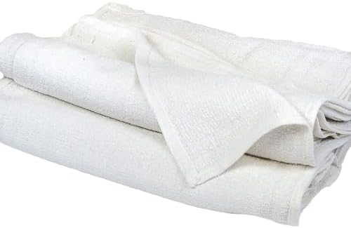 35 Pack White Cotton Terry Bar Mop Towels 16 x 19-100% Cotton, Hemmed