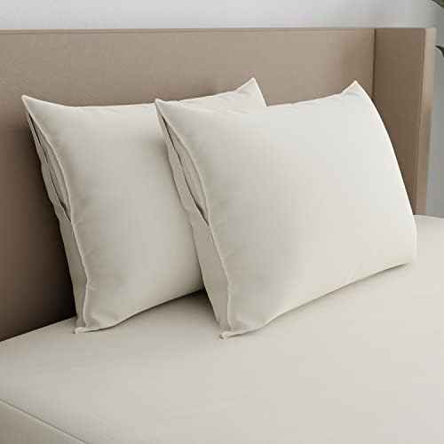 AllerEase Cotton Pillow Protectors, Standard/Queen 2 Pack