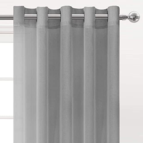 DWCN Semi Sheer Curtains, Grommet Top Window Curtains for Bedroom