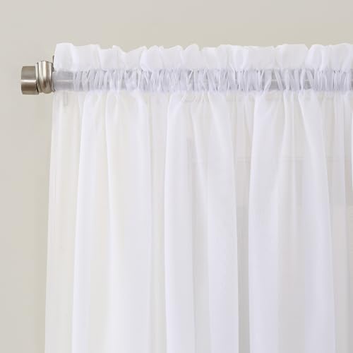 No. 918 Erica Crushed Sheer Voile Rod Pocket Curtain Panel, 51" x