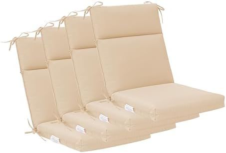 QILLOWAY High Back Outdoor Dining Chair Cushions Set of 4, Weather