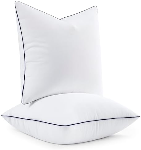 MIULEE 18x18 Pillow Inserts, Fluffy Down Alternative Filling Pack of 2