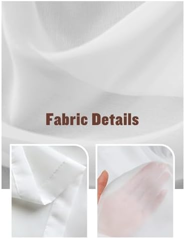 Beige Sheer Curtains 108 Inches Long 2 Panels, Semi Sheer Rod Pocket