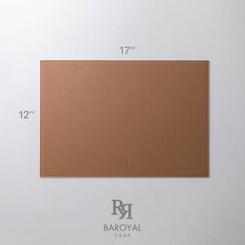 Baroyal Faux Leather Placemats Set of 6 Vinyl Washable Wipeable Table