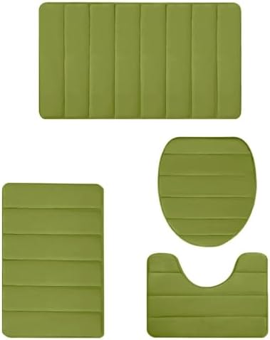 Ultra Water Absorbent Memory Foam Bathroom Rugs Set 4 Piece Non Slip