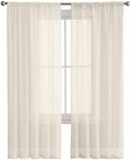 Cream Sheer Curtains 108 Inches Long, Solid Color Sheer Window