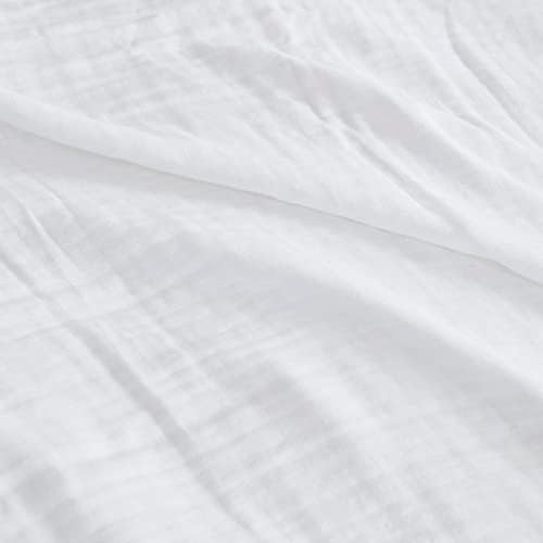 Madison Park Gauze Cotton King Blanket Lightweight for Summer, White