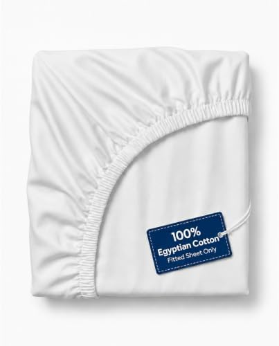 100% Egyptian Cotton Fitted Sheet Size Cal King, 16" Deep, Easy-Fit