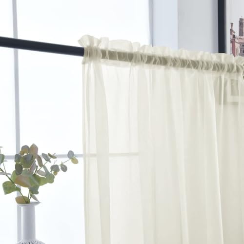 SpaceDresser Sheer Voile Curtains for Living Room 108 Inch Long 2