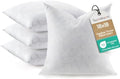 Feather Throw Pillow Inserts Set of 4, Soft Fluffy Square