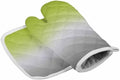 Quilted Cotton Terry Cloth Oven Mitt, Pot Holder Ombre Grass Green