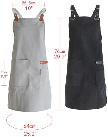 Canvas Aprons for Men Women with Pockets Adjustable Strap Chef Aprons
