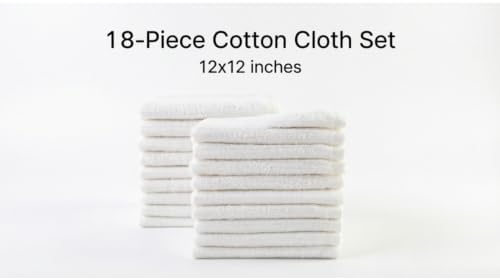 18-Piece Kitchen Bar Mop Dishcloth Set, White