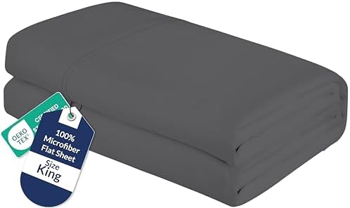 Royale Linens King Flat Sheet - Ultra Soft Brushed 1800 Microfiber
