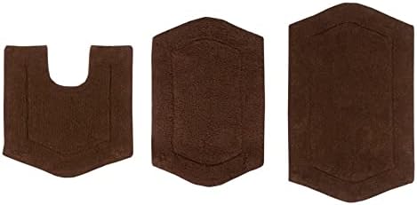 Luxurious 100% Absorbent Cotton Bath Rugs for Bathroom Set of 3