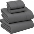 100% Cotton King Sheets, Percale King Sheet Set, Charcoal Grey