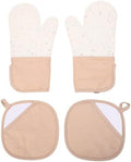 Silicone Oven Gloves, Kitchen Mitts Set with Pot Holders, Non Slip BBQ