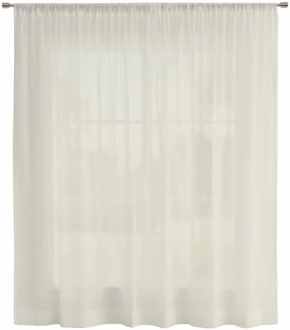 Cream Solid Color Sheer Curtains 108 Inch Length Aesthetics