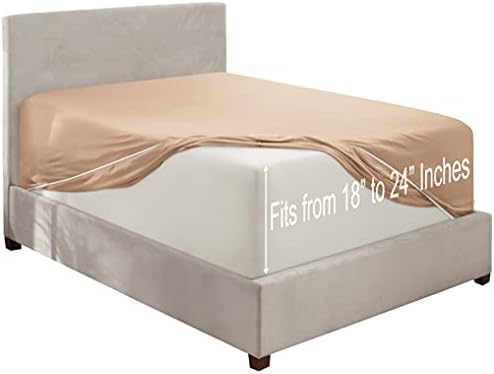 Clara Clark Deep Pocket Queen Fitted Sheet Fits up to 21 Inch Mattress