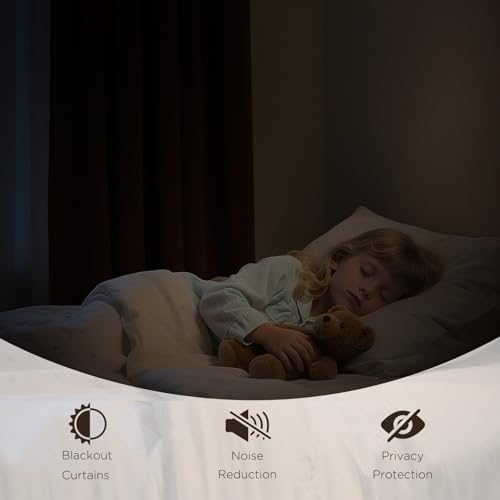 CUCRAF Brown Blackout Curtains 72 Inches, Thermal Insulated Noise