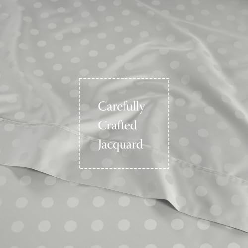 Threadmill 300TC Cotton King Sheet Set, Sateen, Damask, Light Grey
