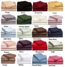 4 Piece Bed Sheet Set 100% Cotton Sateen Weave, Single Ply Long-Staple