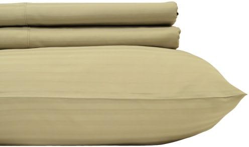 Royal Hotel Full Sheets Set, 600 Thread Count Cotton Stripe Sateen