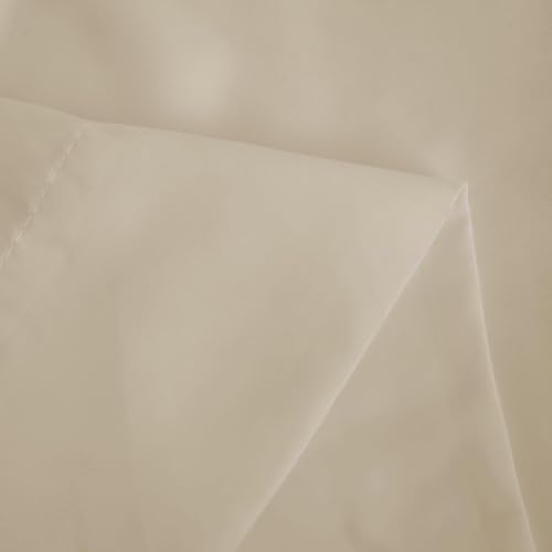 Semi Sheer Rod Pocket Curtains, 84W x 84L, 2 Panels, Beige