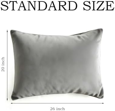 Set of 2 Brushed Microfiber Pillowcases 20x26 in Light Gray