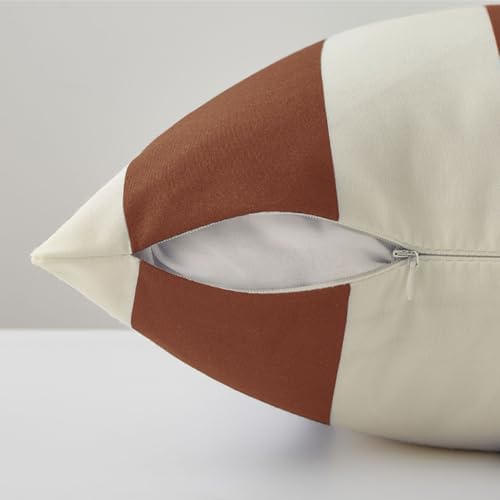 Allorry Outdoor Pillow Covers 18x18 Rust Striped Outdoor Decor