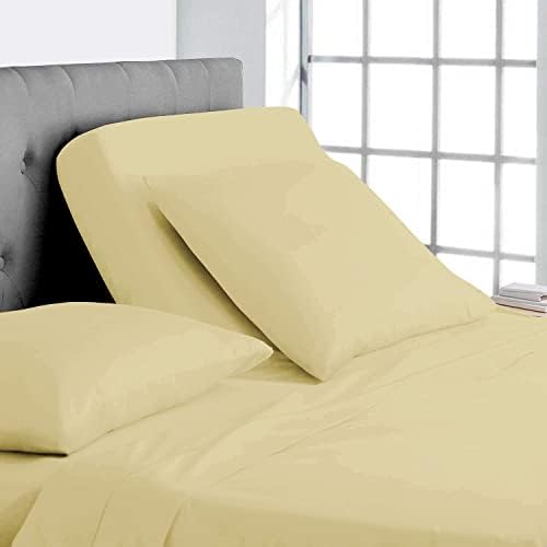 RECCI 100% Microfiber 4-Piece Split Top Queen Sheets Sets for