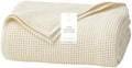 BOLL & BRANCH Waffle Bed Blanket, Full/Queen, Cream