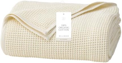 BOLL & BRANCH Waffle Bed Blanket, Full/Queen, Cream