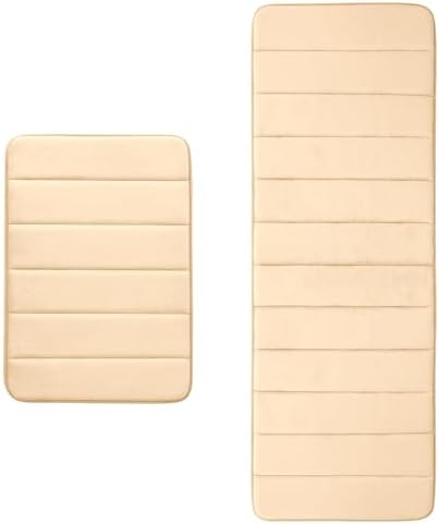 Buganda Meomry Foam Bathroom Rugs 2 Pieces, Bath Mat Size 24 x 16 and