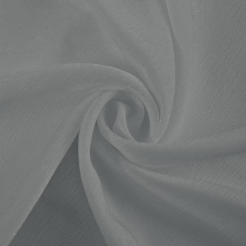 Gray Pinch Pleated Semi Sheer Curtains 50W x 106L, 1 Panel
