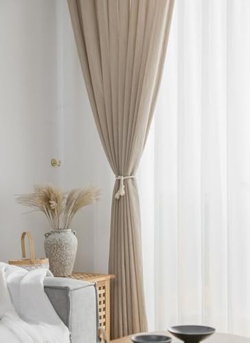 Beydodo Curtains 63 Inch Length 2 Panels, Bedroom Privacy Curtains
