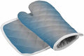 Quilted Cotton Terry Cloth Oven Mitt, Pot Holder Blue Grey Gradient