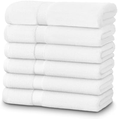 ZUPERIA 6-Pack Bath Towels - 30" x 60" - 100% Cotton Large Bath Towels