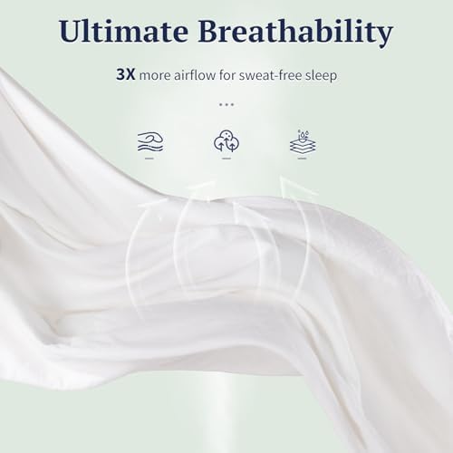 Shilucheng 100% Linen King Duvet Cover Set, White