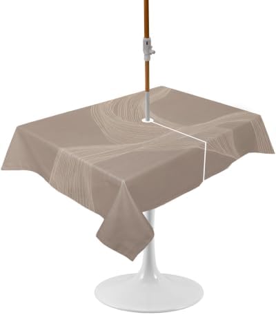 52x70 Inch Outdoor Tablecloth with Umbrella Hole Zipper Rectangle Warm